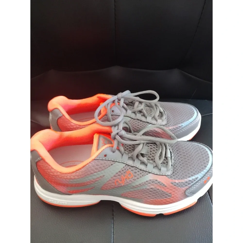 Ryka Influence Training Shoes Womens 5.5‎ Gray Orange Mesh Sporty Athletic